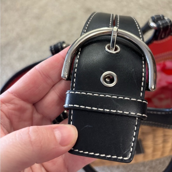 Vintage Coach Black and Tan Woven Tote Bag - Picture 2 of 14